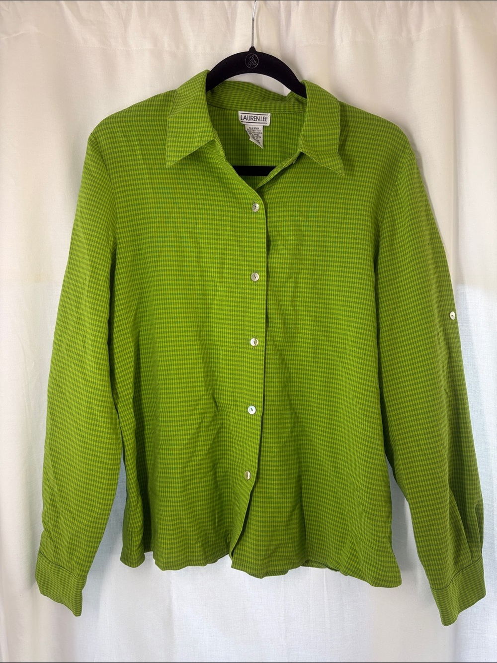 LAURELLEE Lime Green Button-Up Shirt